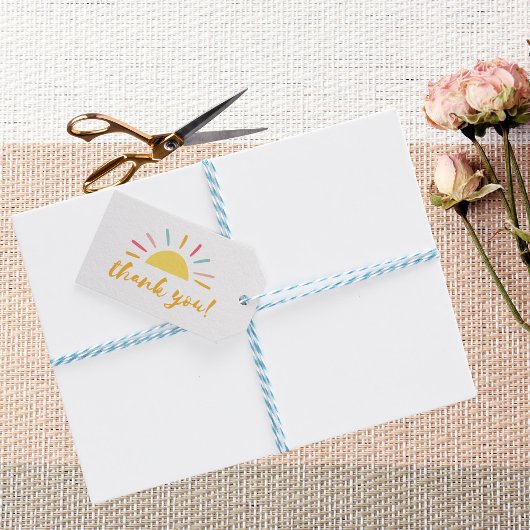 Étiquettes-cadeau Sunshine Jaune merci