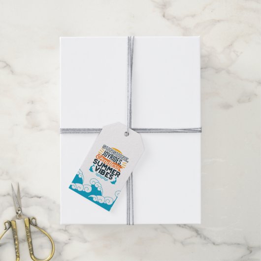 Étiquettes-cadeau Sunshine & Joyrides - Citation De Vibes D'Été Sans (Avec de la ficelle)