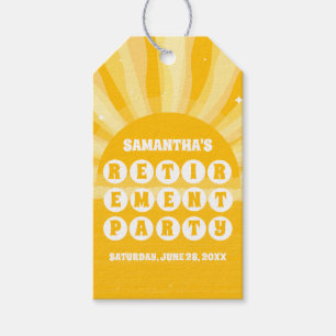 Étiquettes-cadeau Sunshine Yellow Retirement Party Favoriser