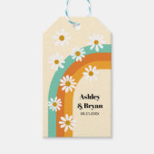 Étiquettes-cadeau Super Arc-en-ciel des années 1970 Style Boho Weddi (Devant)