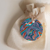 Étiquettes Cadeau Super Boho Retro violet Monogramme Mariage Wavy