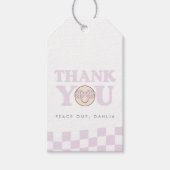 Étiquettes-cadeau Super fille À damiers visage heureux | Favoriser (Devant)