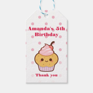 Étiquettes-cadeau Super mignon kawaii adorable MERCI cupcake