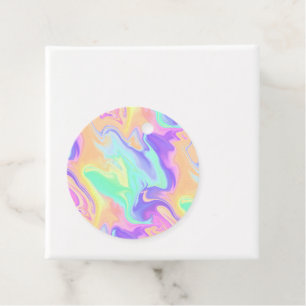 Étiquettes Cadeau Super Retro Tie Dye Pastel Marble Swirl