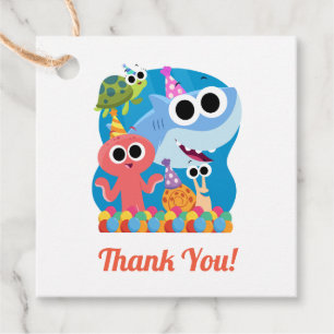 Étiquettes Cadeau Super simple   Finny Shark Confetti Anniversaire