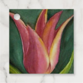 Étiquettes Cadeau Superbe Tulipe rouge orange (Devant)