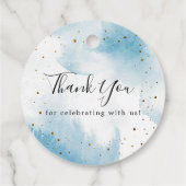 Étiquettes Cadeau Sur le Baby shower Moon Blue Sky (Dos)