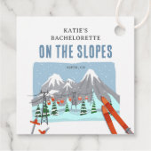 Étiquettes Cadeau Sur Les Pistes Snow Ski Week-end de Bachelorette (Dos)