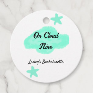Étiquettes Cadeau Sur un nuage neuf nuages pastel vert étoile enterr