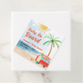 Étiquettes Cadeau Surf Beach Bébé À Bord Baby shower (En situation)