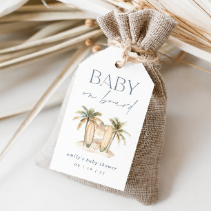Étiquettes-cadeau Surf côtier "Baby on board" Baby shower Favoriser
