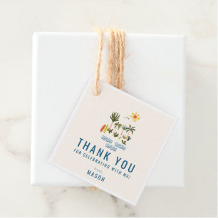 Étiquettes Cadeau Surf d'été Anniversaire Fête Merci Favoriser Tags