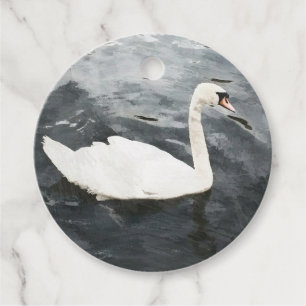 Étiquettes Cadeau Swan impressionniste