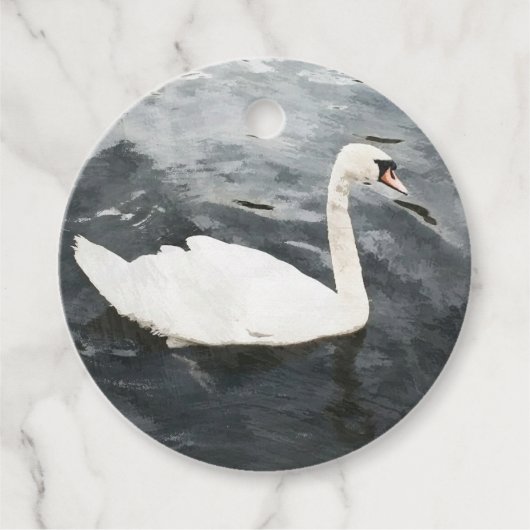 Étiquettes Cadeau Swan impressionniste (Devant)