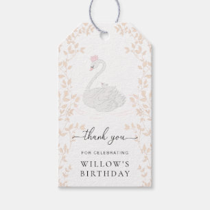 Étiquettes-cadeau Swan Princess Merci Anniversaire Favoriser