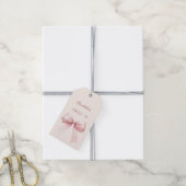 Étiquettes-cadeau Sweet 16 blush pink bow ivory DIY (Avec de la ficelle)