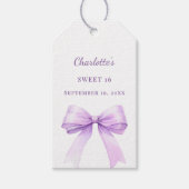 Étiquettes-cadeau Sweet 16 lavender bow DIY write by hand (Devant)