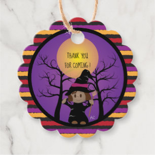 Étiquettes Cadeau Sweet African American Witch Halloween Favoriser T