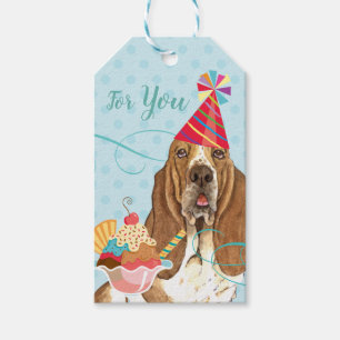Étiquettes-cadeau Sweet Birthday Basset Hound