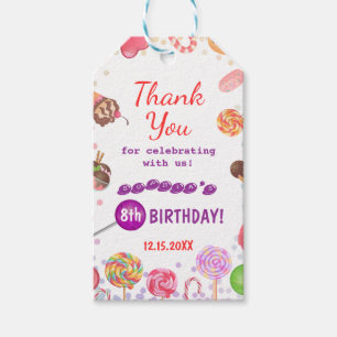 Étiquettes-cadeau Sweet Candy Land Anniversaire Crème glacée Fête