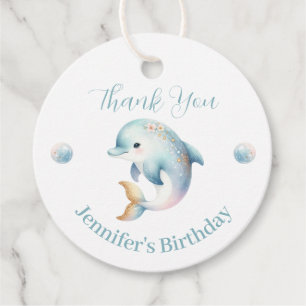 Étiquettes Cadeau Sweet Dolphin Anniversaire Merci Favoriser Tags