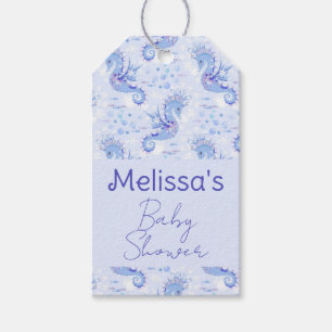 Étiquettes-cadeau Sweet Lavender Blue Seahorse Océan nautique