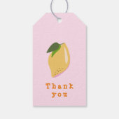 Étiquettes-cadeau Sweet One Pink Lemon Premier anniversaire (Dos)