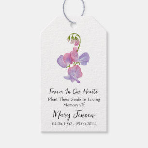 Étiquettes-cadeau Sweet Pea Seed Packet Memorial Funeral Tags cadeau