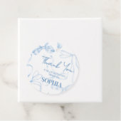 Étiquettes Cadeau Sweet sixteen Bleu Bow Anniversaire (En situation)