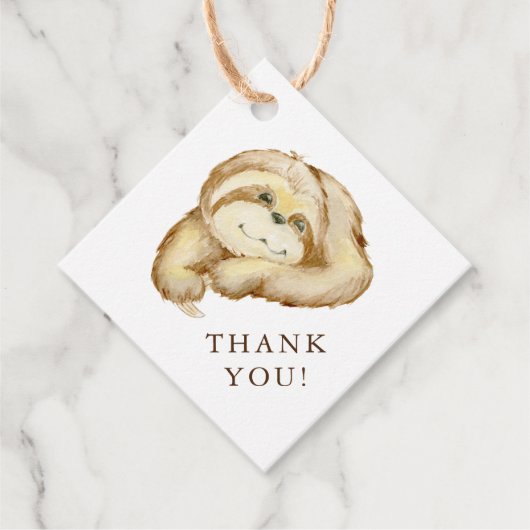 Étiquettes Cadeau Sweet Sloth Baby shower Favoriser (Devant)