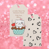 Étiquettes-cadeau Sweet Treat Cupcake Chat Saint-Valentin