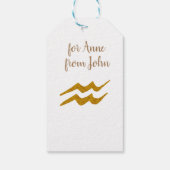 Étiquettes-cadeau Symbole d'Astrologie dorée Aquarius (Dos)