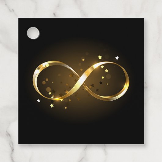 Étiquettes Cadeau Symbole d'infini doré (Devant)