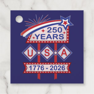 Étiquettes Cadeau Symbole du 250e anniversaire de la Retro USA 1776-