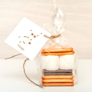 Étiquettes Cadeau Symbole moderne Zodiac Gold Virgo Élément Terre
