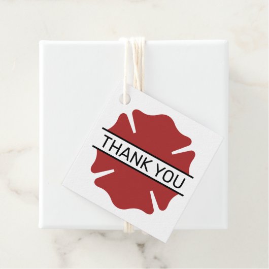 Étiquettes Cadeau SYMBOLE SYMBOLE SYMBOLE DE CHAVIER Rouge Merci (En situation)