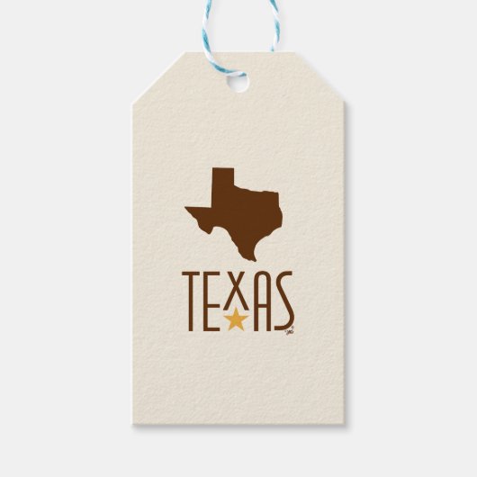 Étiquettes-cadeau Symboles du Texas, État du Texas, marron (Devant)
