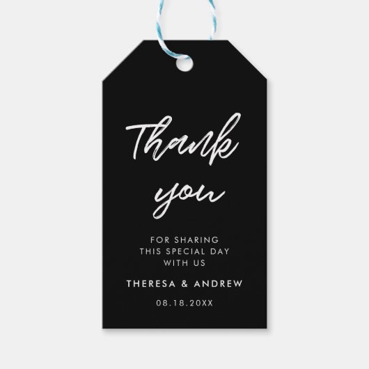 Étiquettes-cadeau Symphonie de mariée de typographie moderne (Devant)