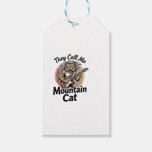 Étiquettes-cadeau T-shirt graphique vintage de chat de montagne grav