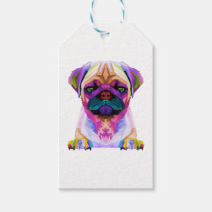 Étiquettes-cadeau T-shirt taureau coloré, Pitbull Lover Tee, Colo