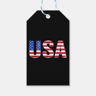 Étiquettes-cadeau T Shirt USA Drapeau Américain Patriotique Hommes F