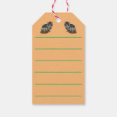 Étiquettes-cadeau tabby gris mignon chaton lécher patte noël art (Dos)