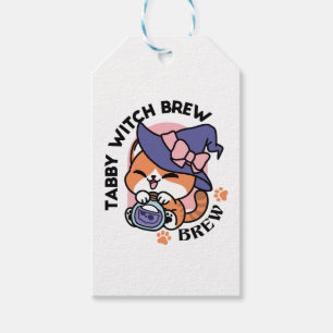 Étiquettes-cadeau Tabby Witch Brew – Joli design de chat pour Hallow