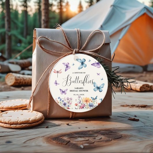 Étiquettes Cadeau Table de fête de mariage papillons pour toute une