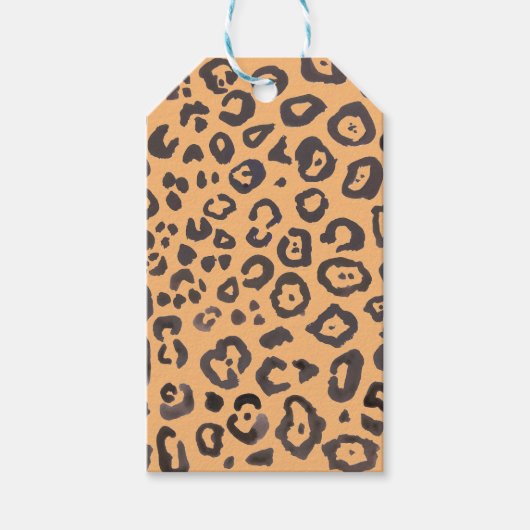 Étiquettes-cadeau Tableau Motif animal Empreinte de léopard (Devant)