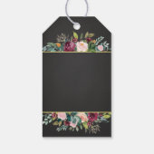 Étiquettes-cadeau Tableau noir rustique et Merci floral (Dos)