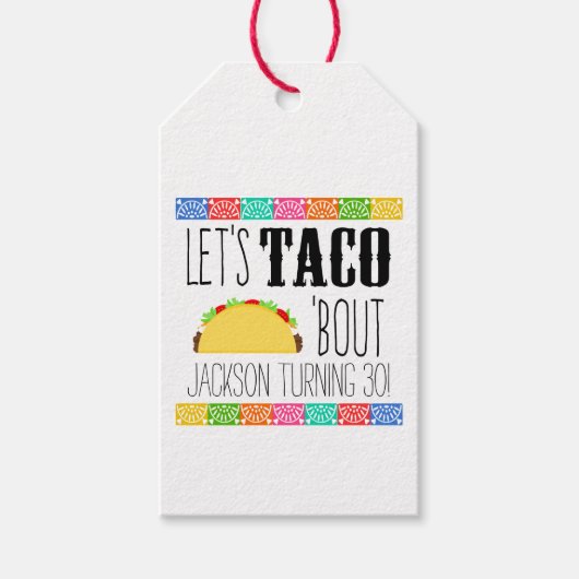 Étiquettes-cadeau Taco 'Bout fête d'anniversaire (Devant)
