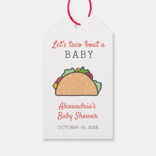 Étiquettes-cadeau Taco Bout Un Baby shower Fiesta Mexicaine (Dos)