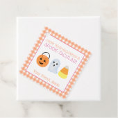 Étiquettes Cadeau Tactique d'Halloween rose Éffrayant Trick Treat (En situation)