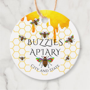 Étiquettes Cadeau Tag Apiary Honey Jar Classic Round Faver